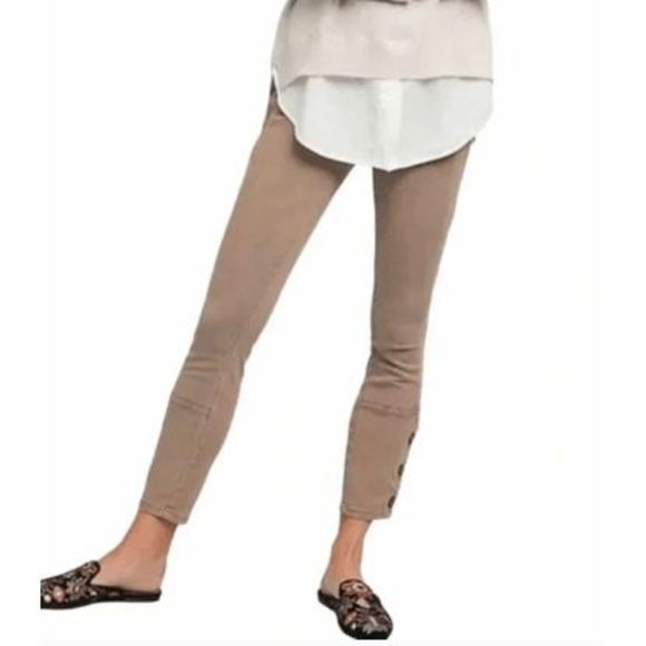 By Anthropologie Ona Skinny Leg Utility Pants Button Ankle, Sz 27 / 4, MP $108 - Picture 1 of 15